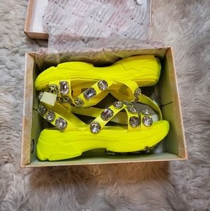 Neon platform sandals